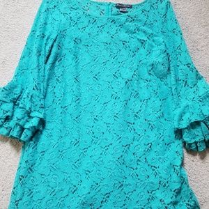 Jessica Howard Teal, Lined, Bell Sleeves Size 16